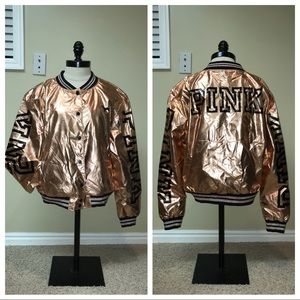 Victoria’s Secret VS PINK Fashion Show Rose Gold Metallic Bomber Medium